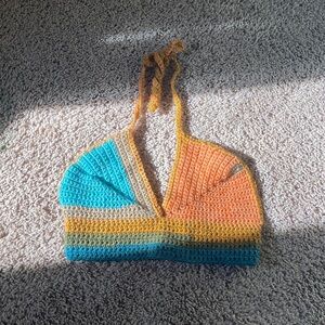 Colorful Crochet Halter Top